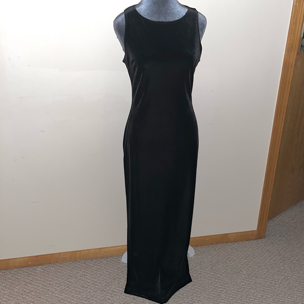 Vintage 1990s Black Velvet Dress